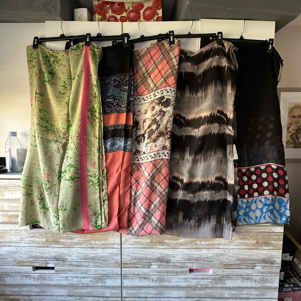 Elegant Multicolor Women's infinity Scarves Bundle .